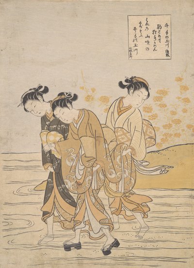 Juweelrivier bij Ide Ide no Tamagawa, ca. 1768 door Suzuki Harunobu