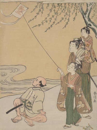 Vliegeren, ca. 1766 door Suzuki Harunobu