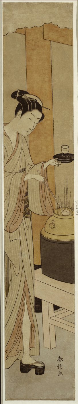 De Serveerster Osen van het Kagiya Theehuis, c.1769-70 door Suzuki Harunobu