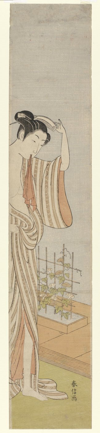 Vrouw na haar bad door Suzuki Harunobu