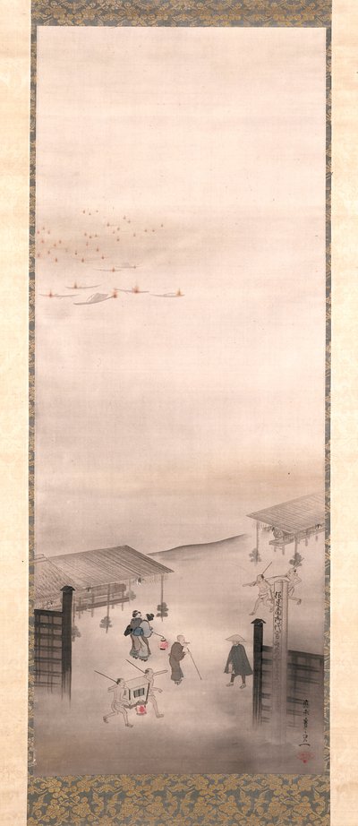 Yoshiwara en Shinagawa door Suzuki Kiitsu