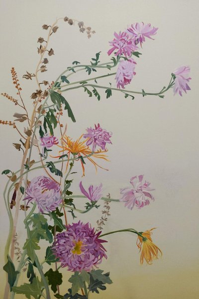 Chrysanten, 2022 (olieverf op linnen) door Suzy Fasht