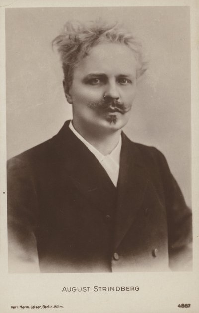 August Strindberg (1849-1912), Zweedse toneelschrijver, romanschrijver, dichter en kunstenaar door Swedish Photographer