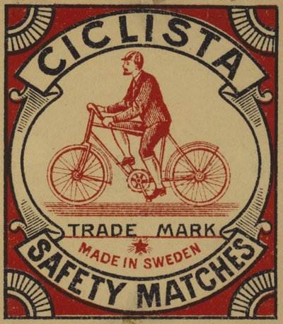 Etiket voor Ciclista veiligheidslucifers door Swedish School