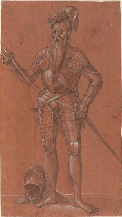 Een man in harnas door Swiss 16th Century