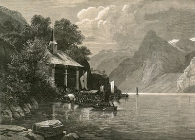 Tells Kapel op de Tellenplatte, Baai van Uri door Swiss School