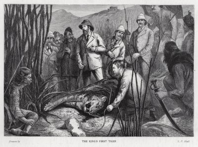 Koning Edward VII met de tijger die hij heeft gedood door Sydney Prior (after) Hall