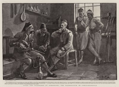 Na de slachtingen van Armeniërs, de Bashibazouk in Constantinopel door Sydney Prior Hall