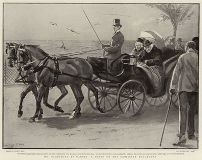 De heer Gladstone in Cannes, een rit op de Croisette Boulevard door Sydney Prior Hall
