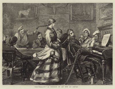 Neutraliteit, een schets in een herberg in Dover door Sydney Prior Hall