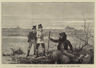 Rome, Engelse Tijgers in het Buitenland, een Schets bij de Laatste Bijeenkomst van de Romeinse Jacht door Sydney Prior Hall