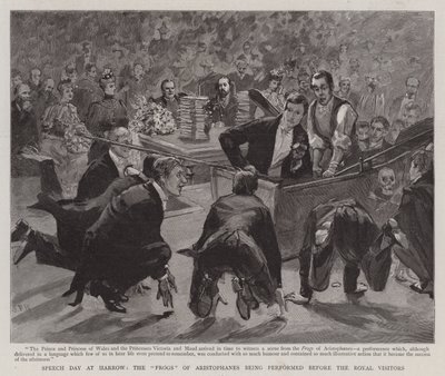 Toespraakdag op Harrow, de Kikkers van Aristophanes uitgevoerd voor de Koninklijke Bezoekers door Sydney Prior Hall