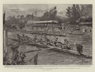 De Amerikanen bij Henley Regatta, de nederlaag van de Cornell University in de Grand Challenge Cup Race door Sydney Prior Hall