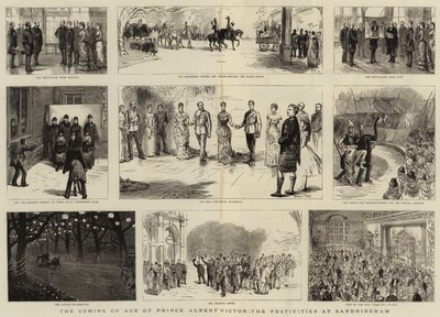 De Volwassenwording van Prins Albert Victor, de Festiviteiten in Sandringham door Sydney Prior Hall