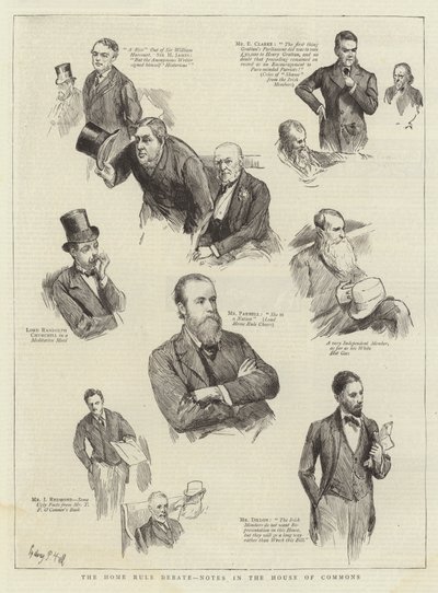 Het debat over zelfbestuur, notities in het Lagerhuis door Sydney Prior Hall