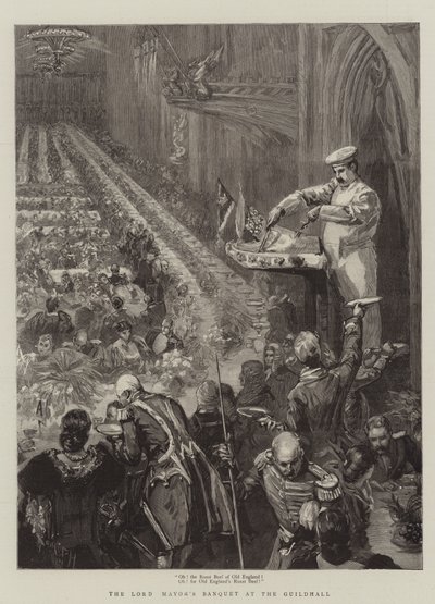 Het banket van de Lord Mayor in de Guildhall door Sydney Prior Hall