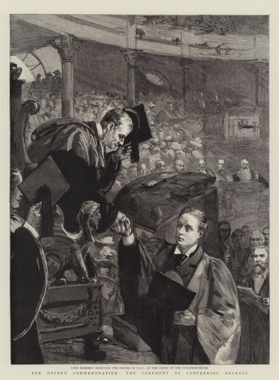 De Oxford Herdenking, de Ceremonie van het Verlenen van Graden door Sydney Prior Hall