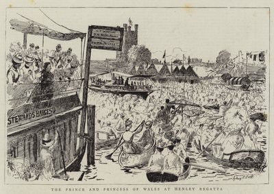 De Prins en Prinses van Wales bij de Henley Regatta door Sydney Prior Hall