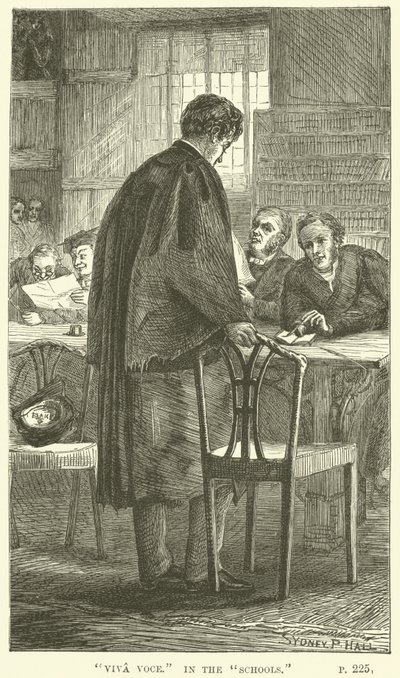Illustratie voor Tom Brown in Oxford door Thomas Hughes door Sydney Prior after Hall