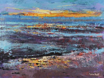 Zonsopgang, 2021 (olieverf op doek) door Sylvia Paul