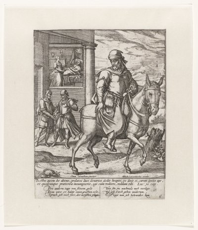 De barmhartige Samaritaan betaalt de herbergier door Symon Novelanus