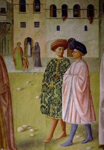 Twee Florentijnse heren door T. & Masolino T. (1383-1447) Masaccio