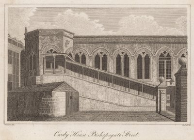 Crosby Hall, Bishopsgate Street, Londen door T. Prattent