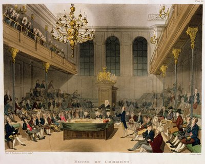 Interieur van het Lagerhuis, uit Ackermann