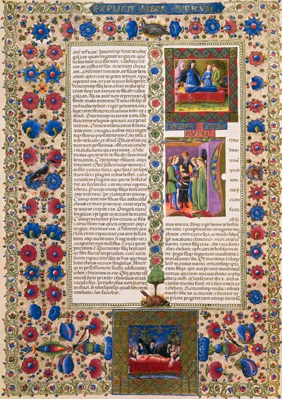 Incipit uit het Boek Ruth, uit Volume II van de Bijbel van Borso d