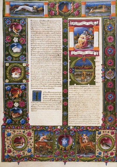 Het einde van het Boek Deuteronomium en het begin van het Boek Jozua, uit Volume II van de Bijbel van Borso d