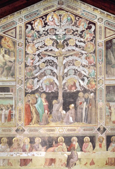 De Boom des Levens en Het Laatste Avondmaal (detail) door Taddeo Gaddi