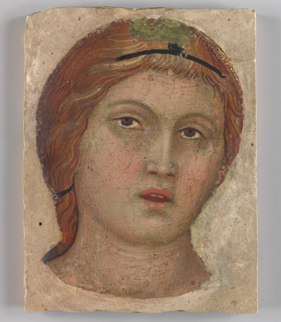 Hoofd van een engel in vol gezicht door Taddeo di Bartolo