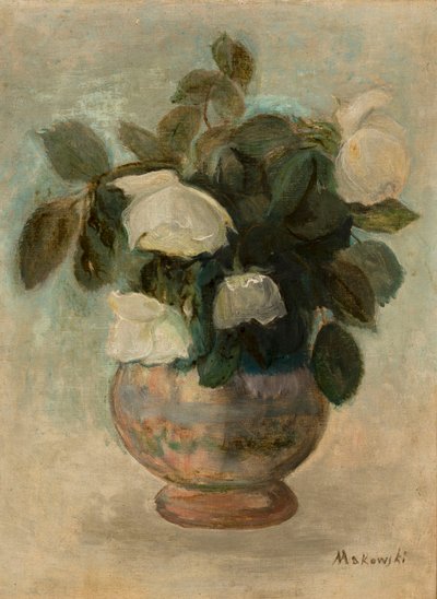 Witte rozen door Tadeusz Makowski