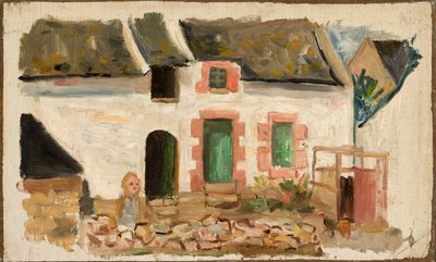 Kind voor het huis door Tadeusz Makowski