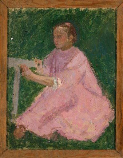 Mädchen im rosa Kleid door Tadeusz Makowski