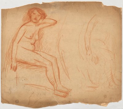 Studie einer sitzenden Frau door Tadeusz Makowski