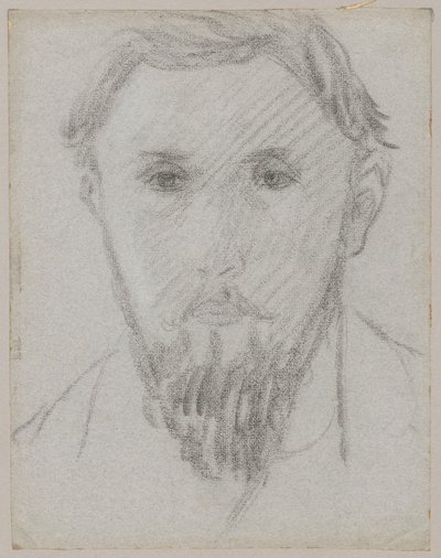 Portretstudie van een jonge man met baard door Tadeusz Makowski