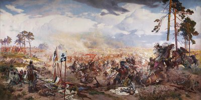 De Slag bij Grunwald, 1910 door Tadeusz Popiel