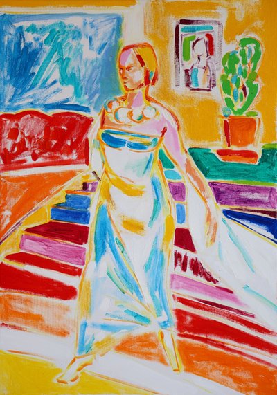 Zelfportret naar Gerhard Richter, Tamara Jare, olieverf op doek door Tamara Jare