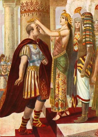 Cleopatra verwelkomt Caesar door Tancredi Scarpelli