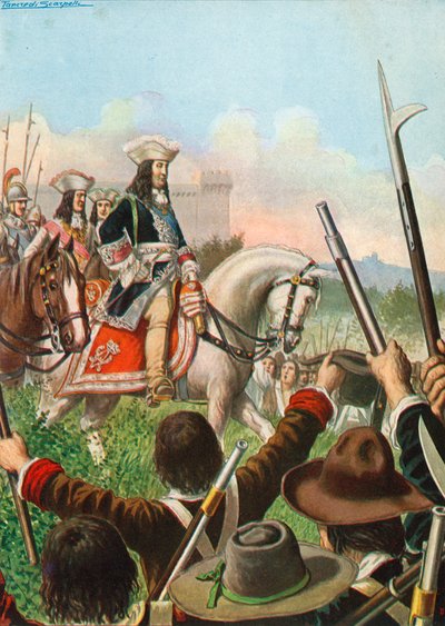 Oorlogsverklaring tussen Piëmont en Frankrijk ontvangen met vreugde door onderdanen van Victor Amadeus door Tancredi Scarpelli