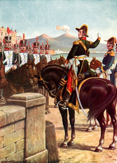 Guglielmo Pepe op de Ponte della Maddalena in Napels door Tancredi Scarpelli
