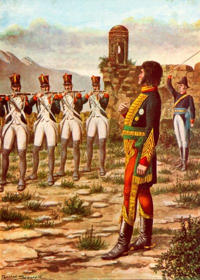 Joachim Murat voor een vuurpeloton in Calabrië door Tancredi Scarpelli