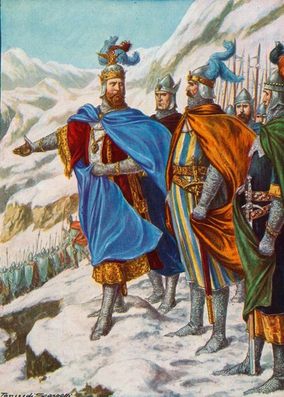 Otto I, Heilige Roomse Keizer, valt Italië binnen in 951 door Tancredi Scarpelli