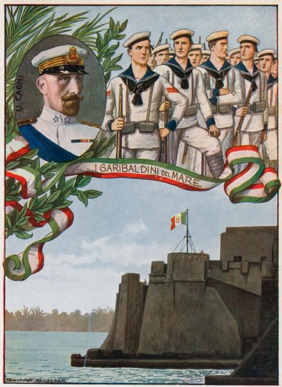 Het kasteel van Tripoli waarop de Italiaanse mariniers de driekleur hesen door Tancredi Scarpelli