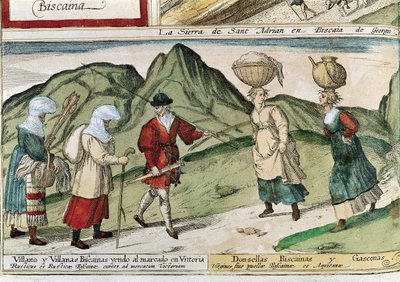 Baskische boeren. Gravure door Franz HOGENBERG door T.and R. Annan and Sons