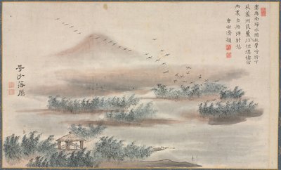 Een van Acht Zichten op de Xiao en Xiang Rivieren, 1788 door Tani Bunch