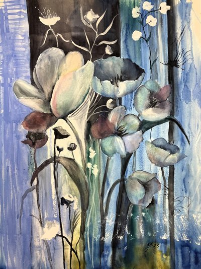 Etherische blauwe bloemen door Tanya Lundmark