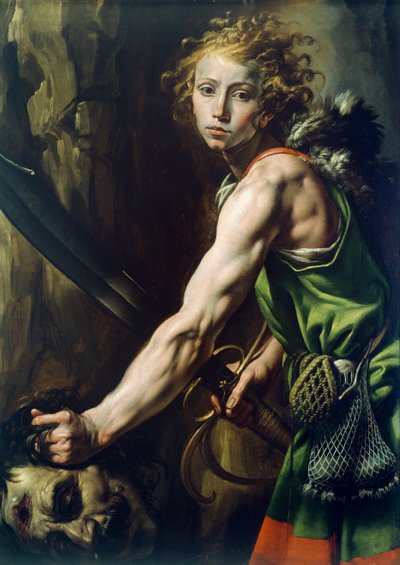 David met het hoofd van Goliath door Tanzio da Varallo