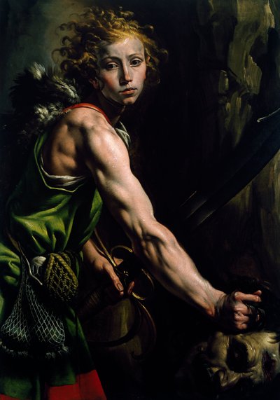 David met het hoofd van Goliath door Tanzio da Varallo